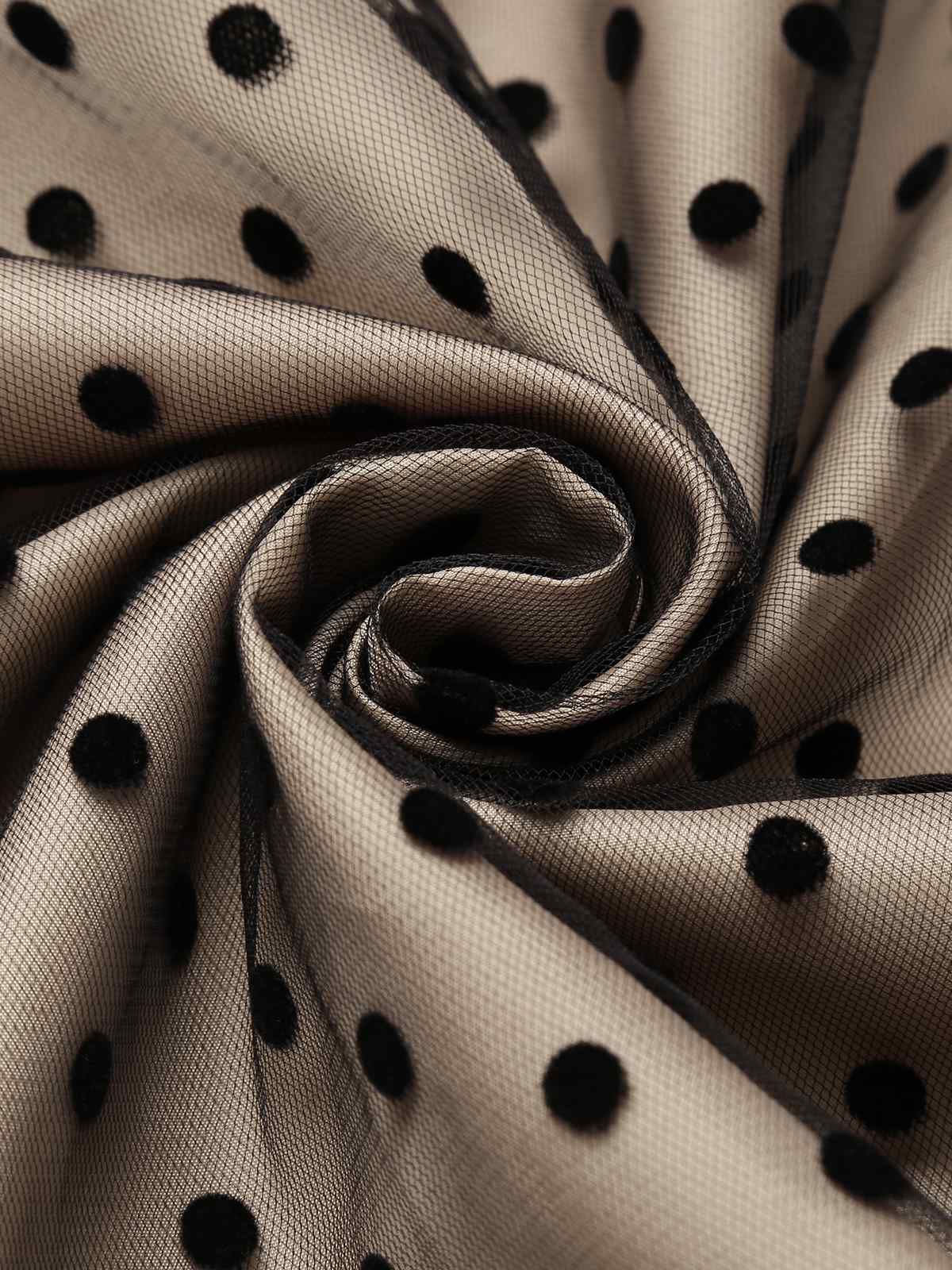 Black 1950s Polka Dot Swing Vintage Dress - Image 10