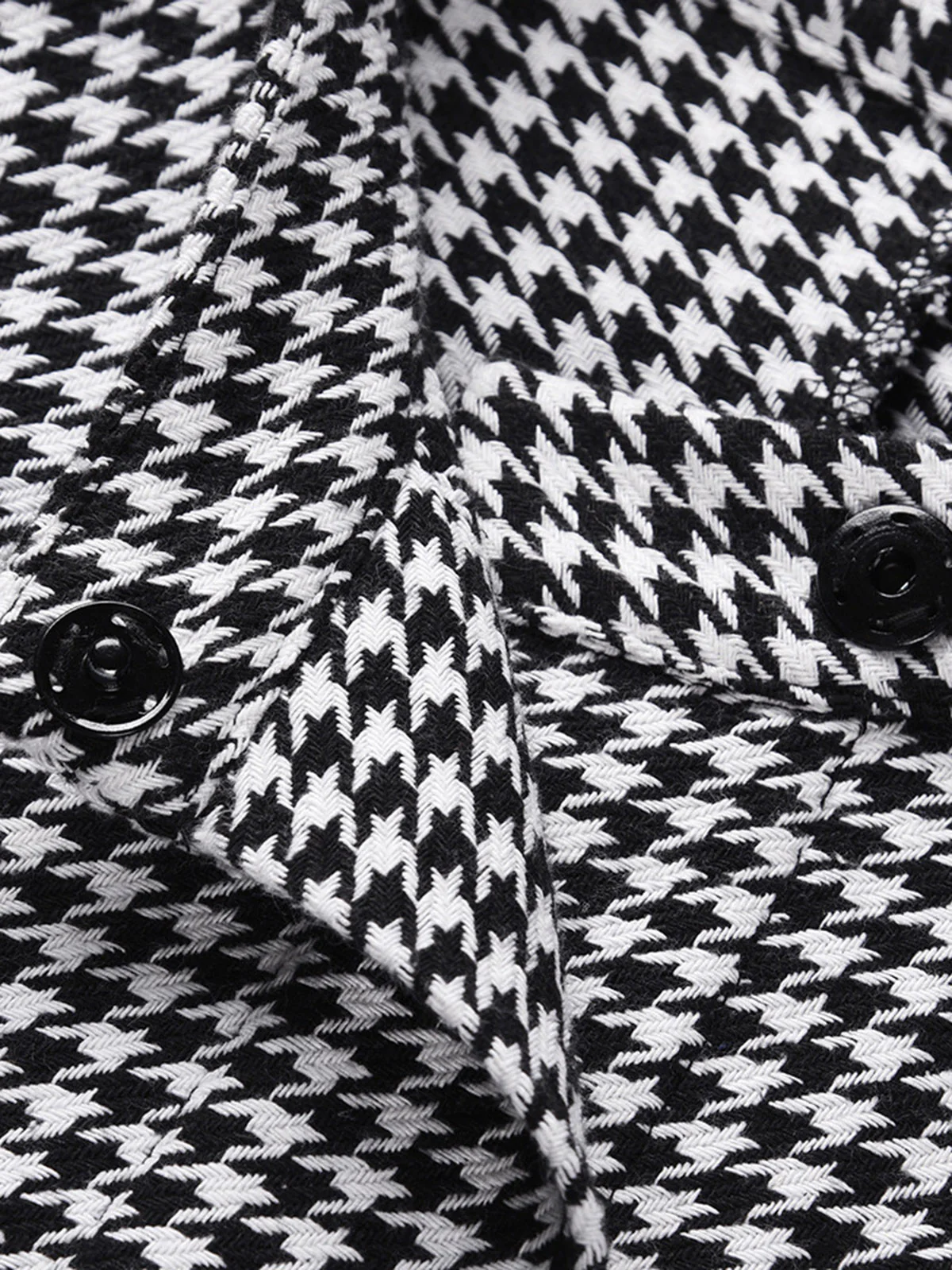 Black 1950s Houndstooth Lace-Up Cloak Coat - Image 4