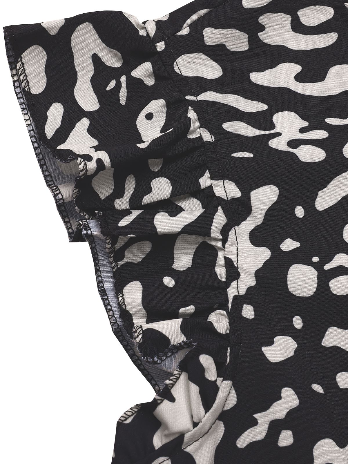 Black 1950s Leopard Print Ruffles Blouse - Image 4