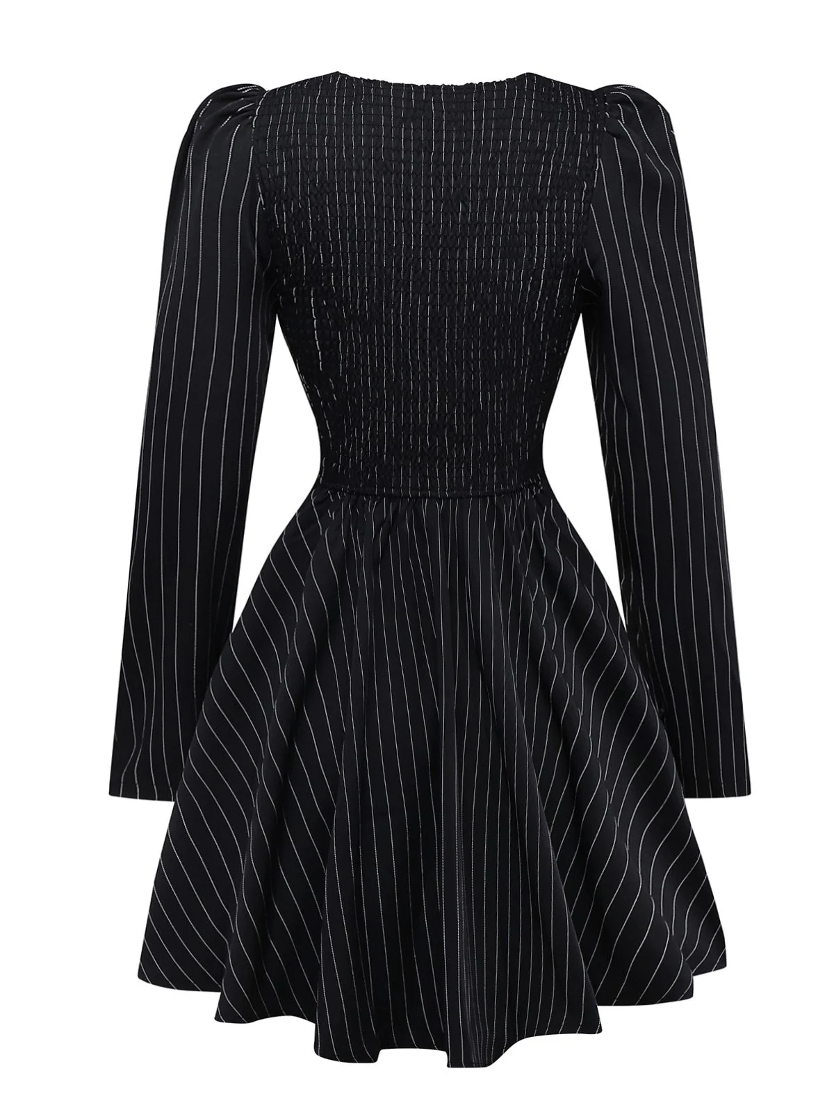 Black 1950s Leopard Vertical Stripe Waist Dress - Image 2