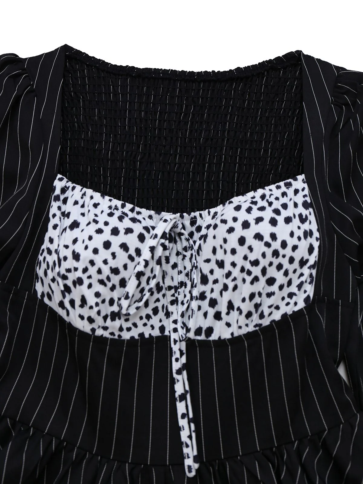 Black 1950s Leopard Vertical Stripe Waist Dress - Image 3