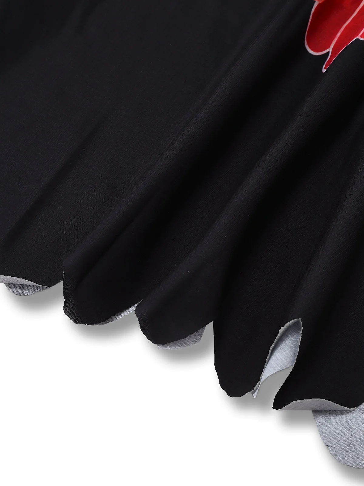 Black 1950s Lobster Zigzag Neck Lantern Sleeve Dress - Image 5