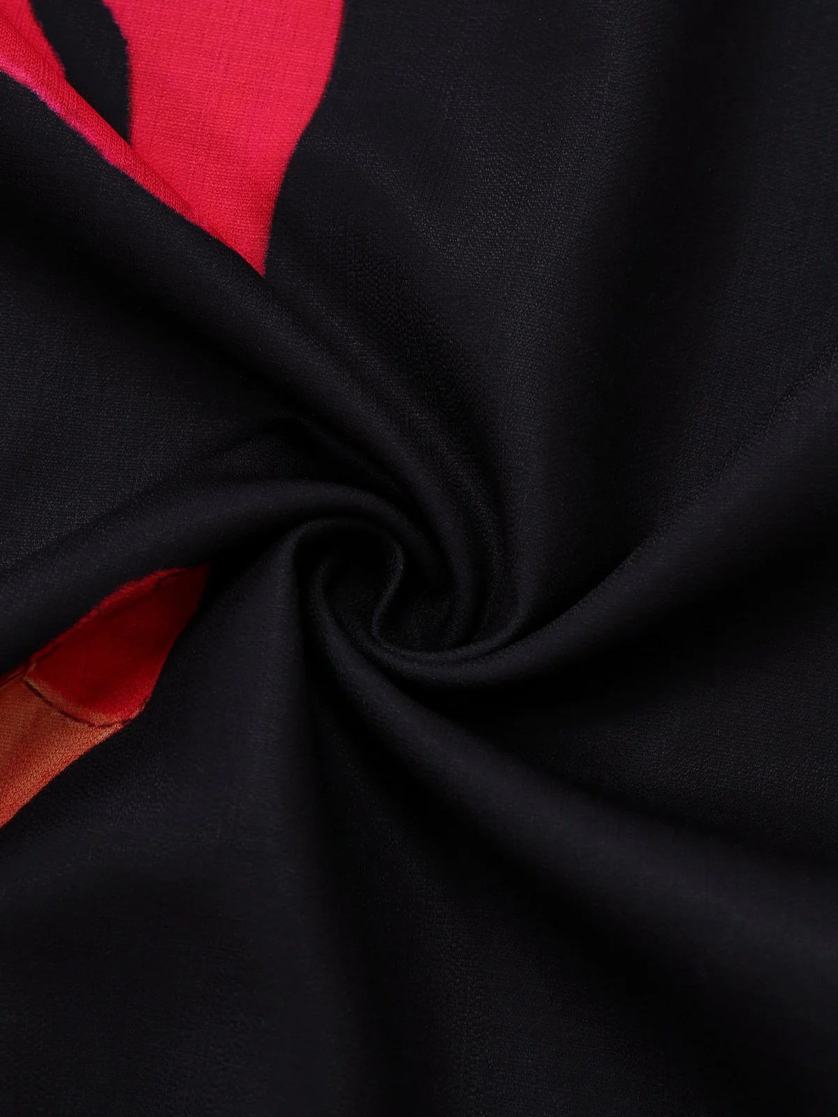 Black 1950s Lobster Zigzag Neck Lantern Sleeve Dress - Image 7