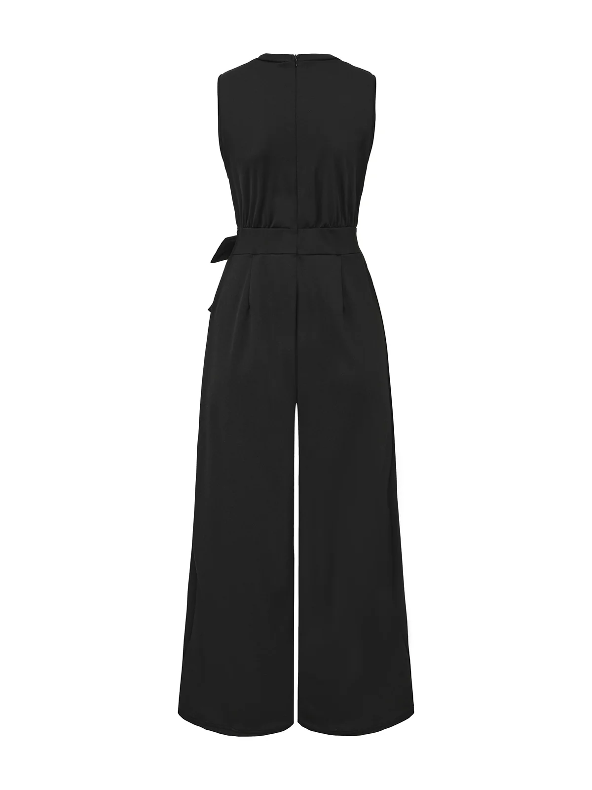 Black 1950s Pearl Beading Bow Belt Jumpsuit - Image 3