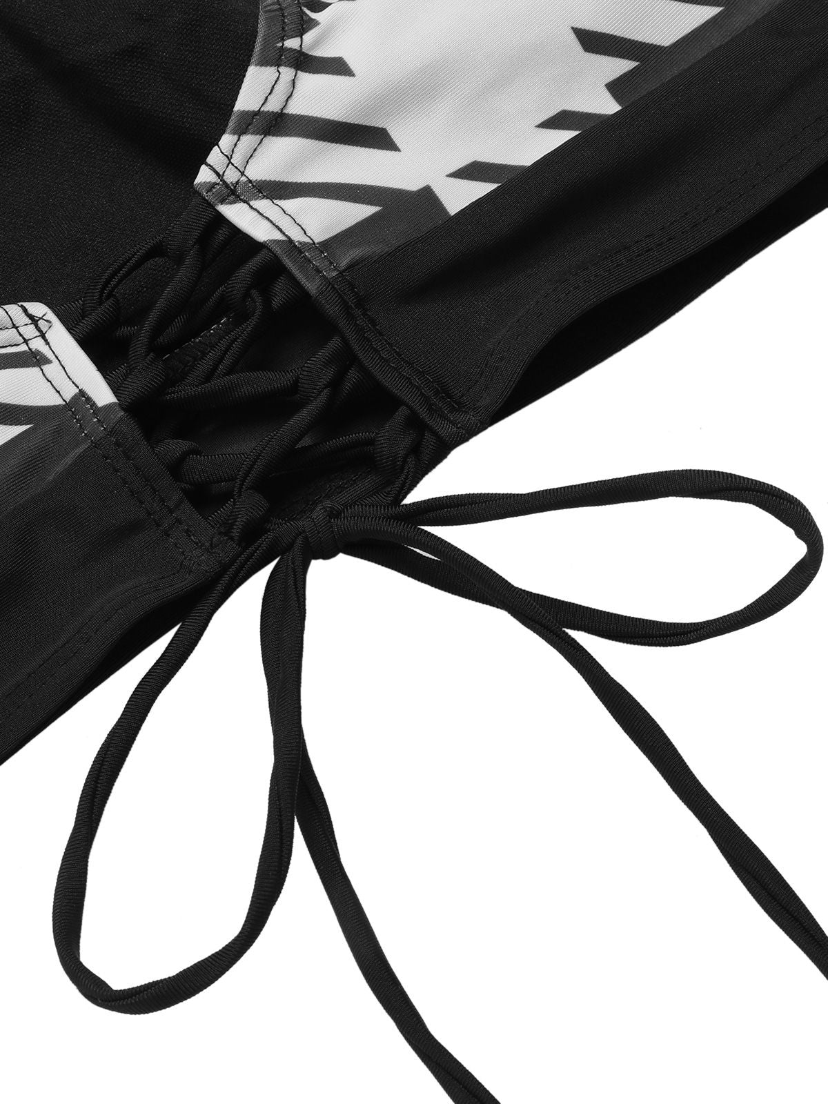 Black 1950s Plaid Wide Strap Swimsuit - Image 4