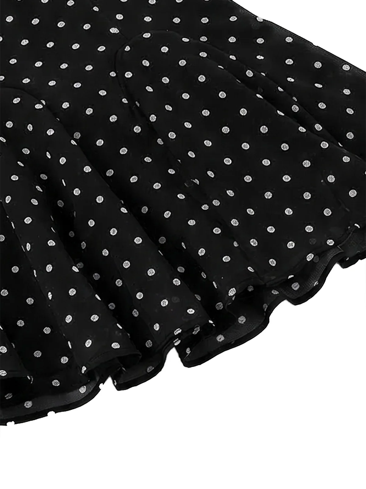 Black 1950s Polka Dot Halter Backless Swim Dress - Image 8