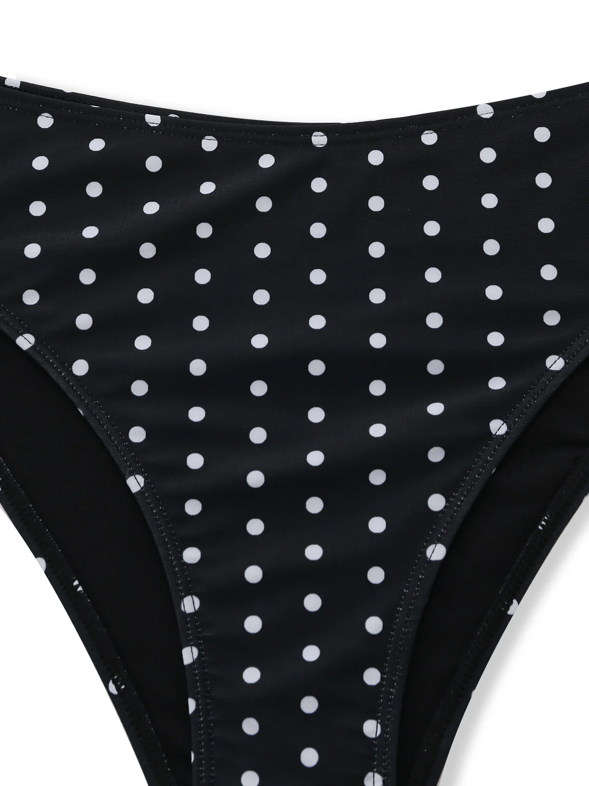 Black 1950s Polka Dot Halter Bikini Set & Cover-Up - Image 6