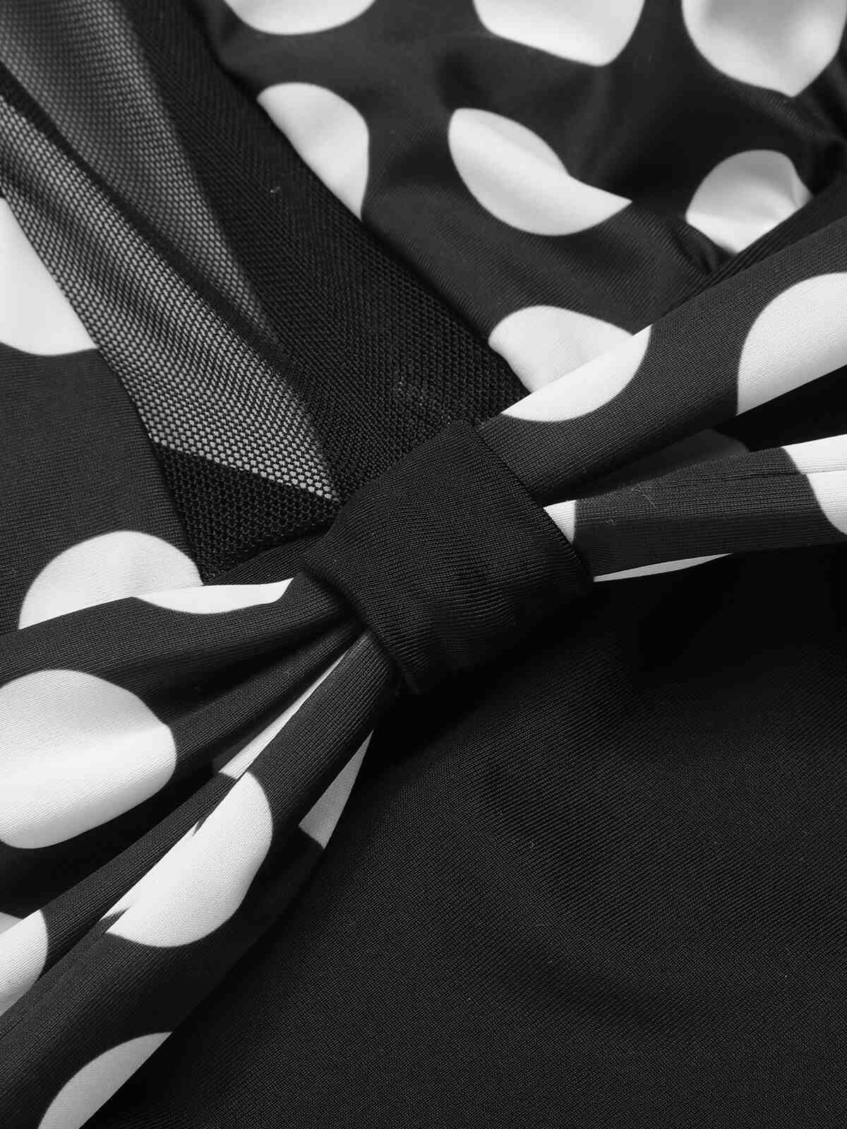 Black 1950s Polka Dot Swimsuit - Image 5