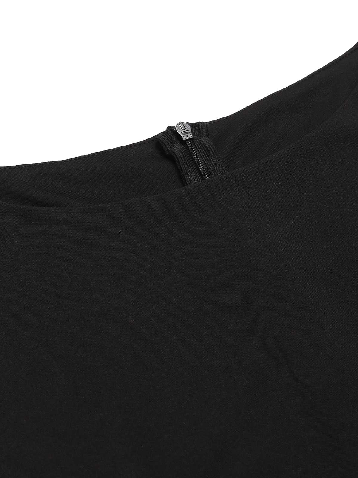 Black 1950s Polka Dot Swing Dress - Image 10