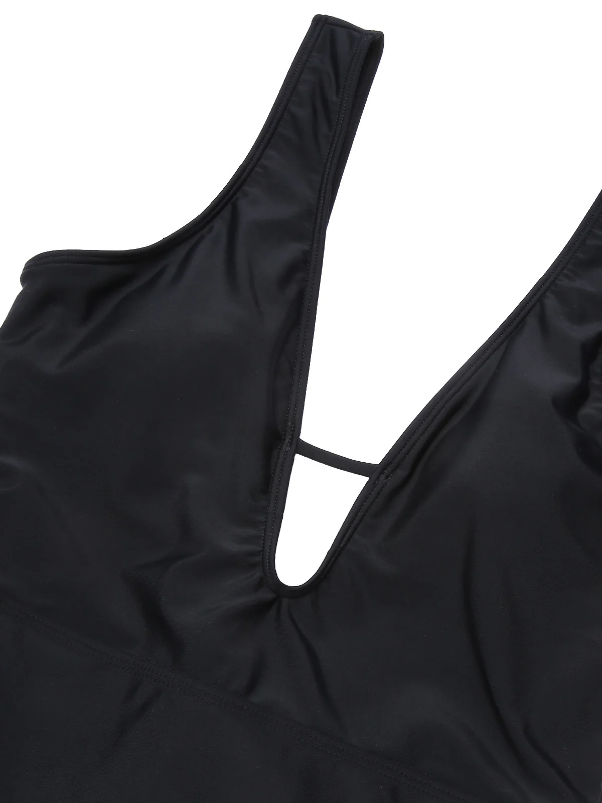 Black 1950s Polka Dot V-Neck Bow Swimsuit - Image 5