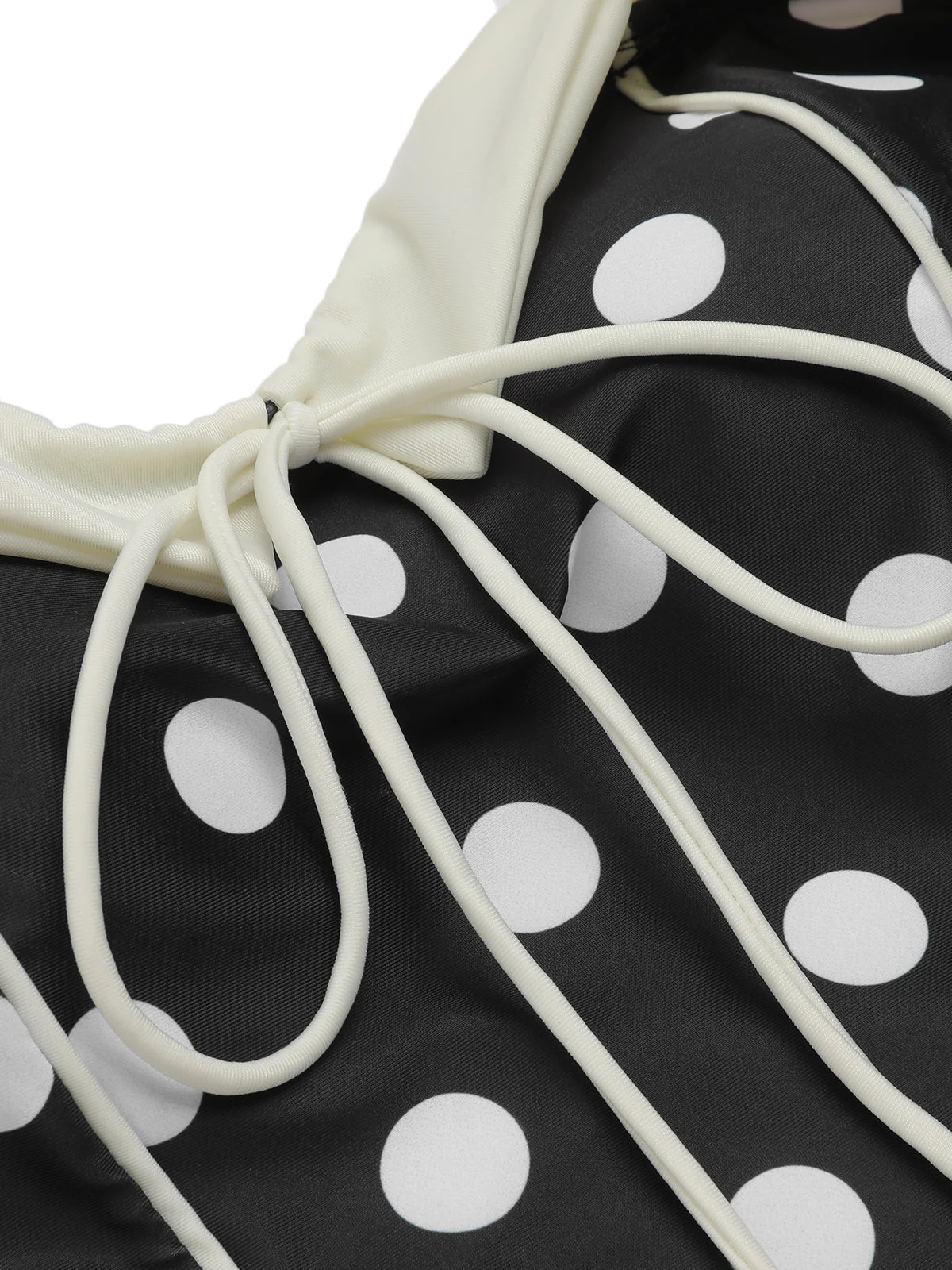 Black 1950s Polka Dots Halter Swimsuit - Image 6