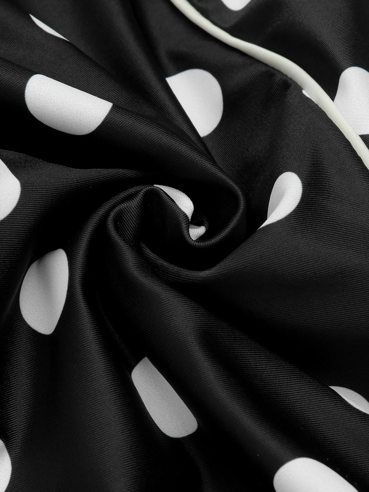 Black 1950s Polka Dots Halter Swimsuit - Image 8