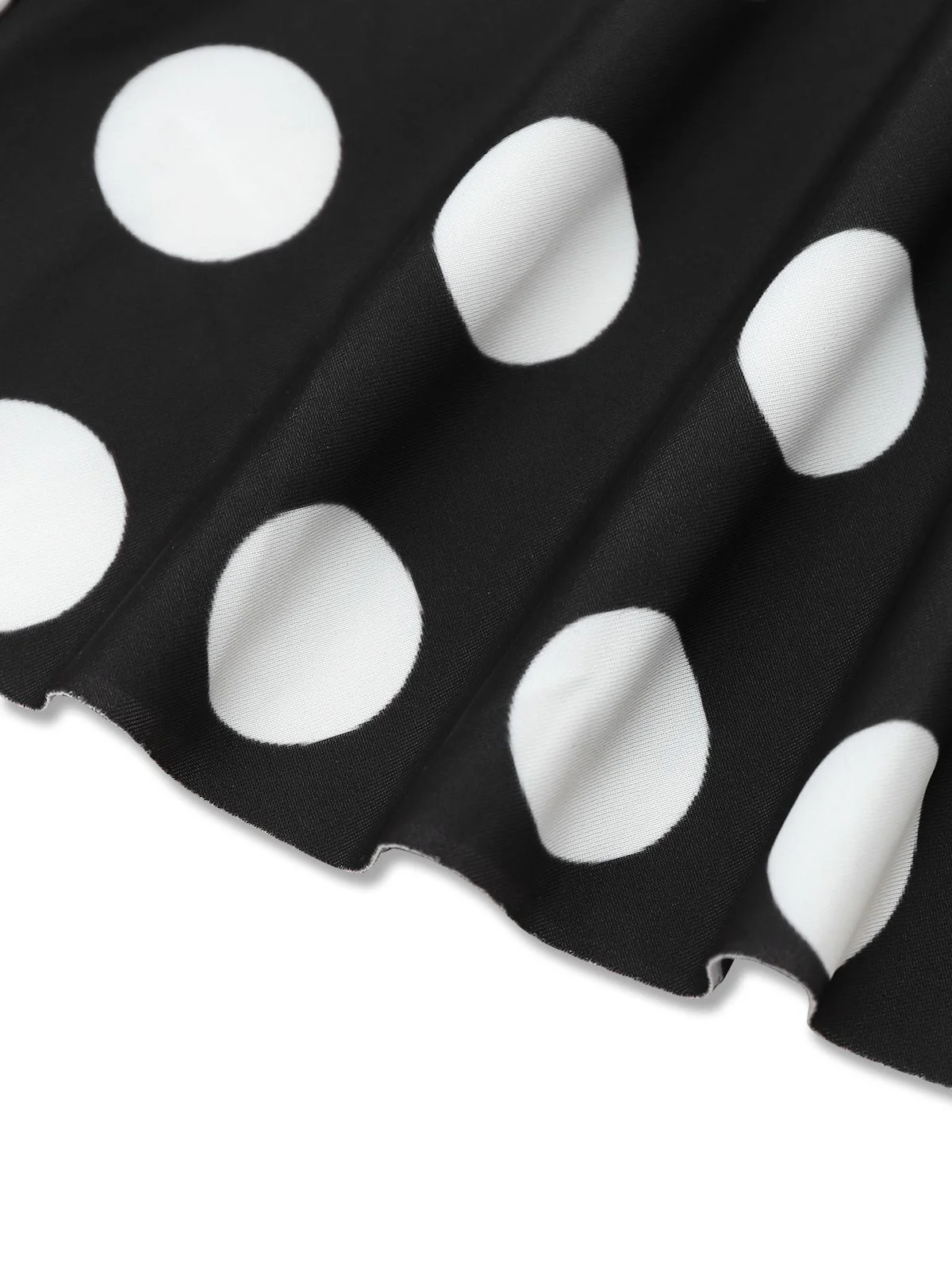 Black 1950s Polka Dots One-Piece Swim Dress - Image 3
