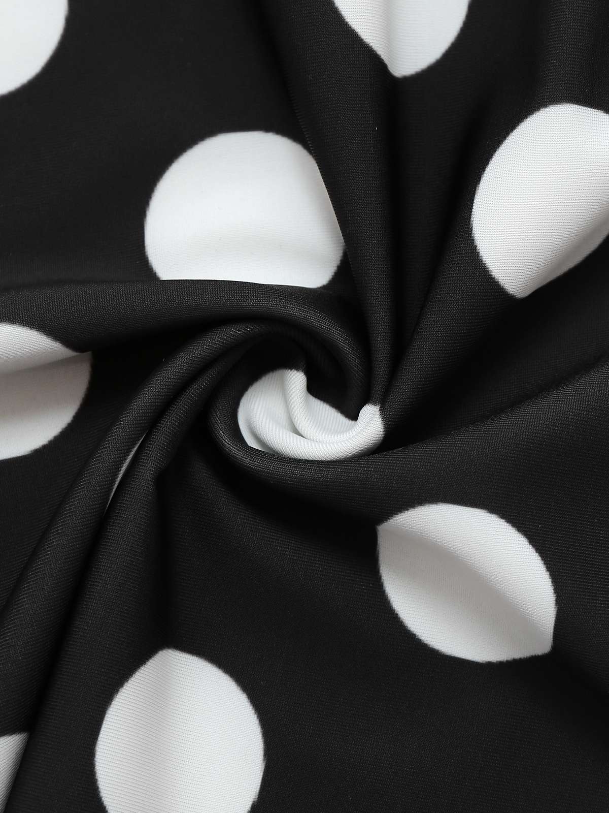 Black 1950s Polka Dots One-Piece Swim Dress - Image 4