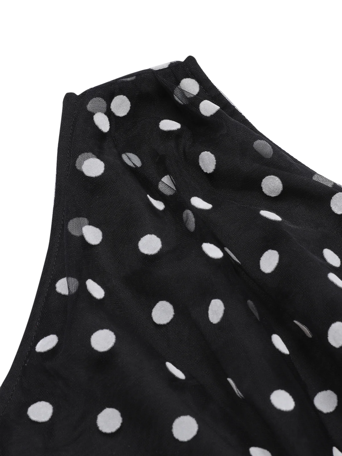 Black 1930s Polka Dots Patchwork Jumpsuit - Image 6