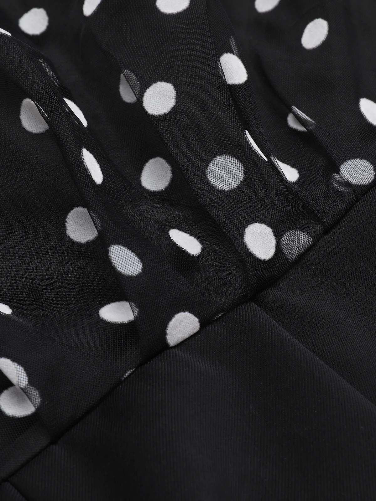 Black 1930s Polka Dots Patchwork Jumpsuit - Image 7
