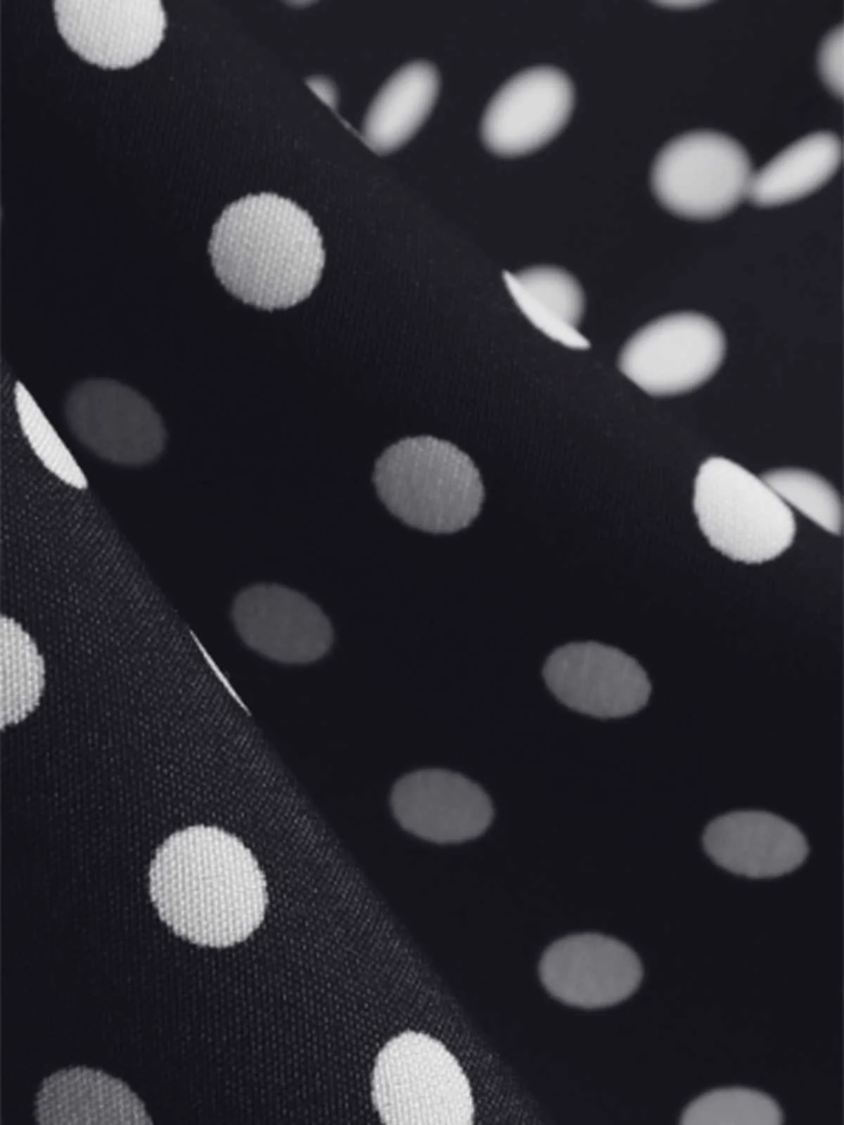 Black 1950s Polka Dots Ruffles Dress - Image 4