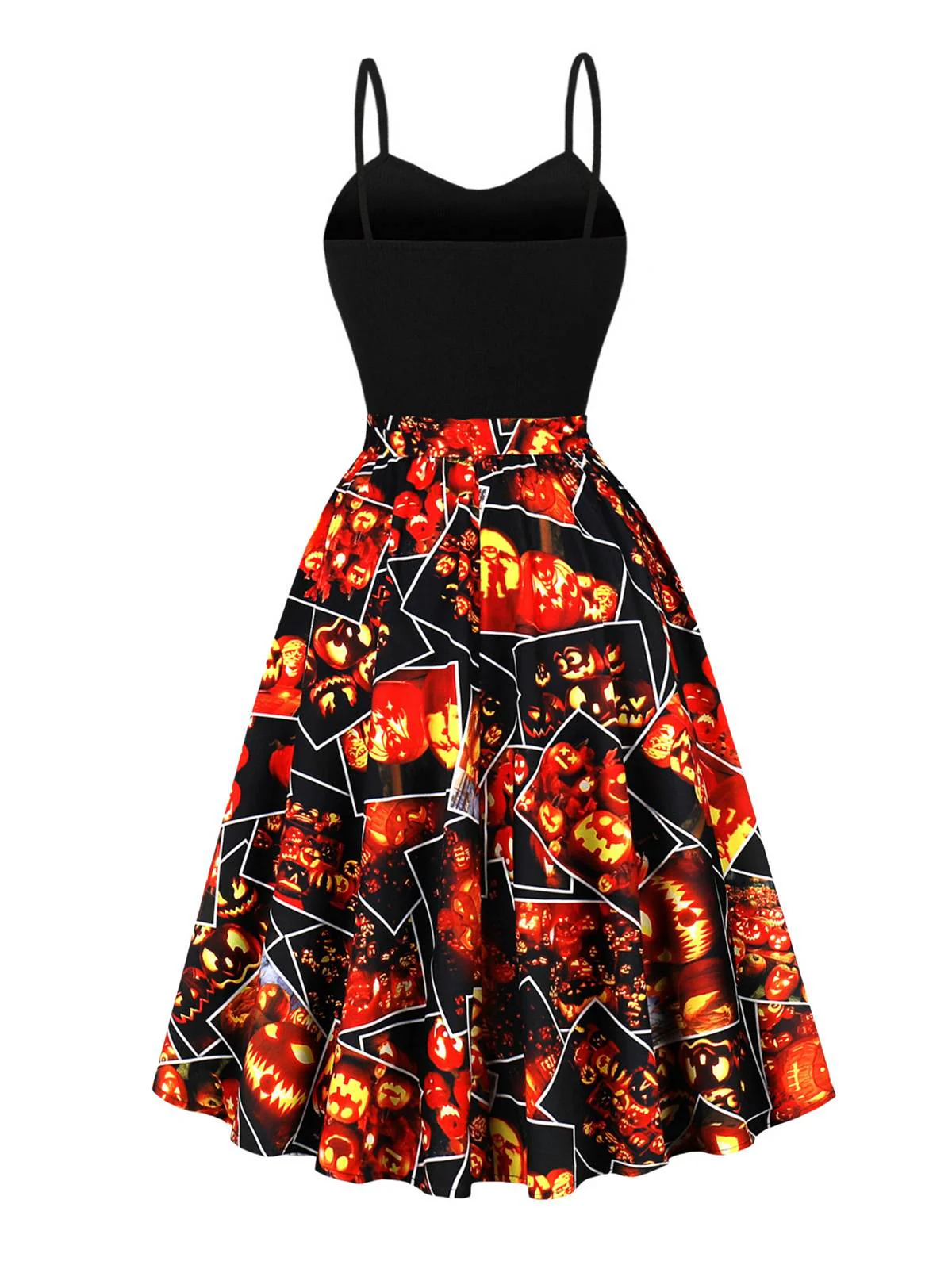 Black 1950s Pumpkin Halloween Swing Dress & Bolero Jacket - Image 4