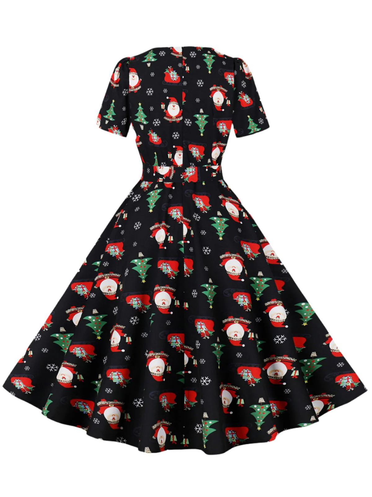 Black 1950s Santa Claus Christmas Dress - Image 2
