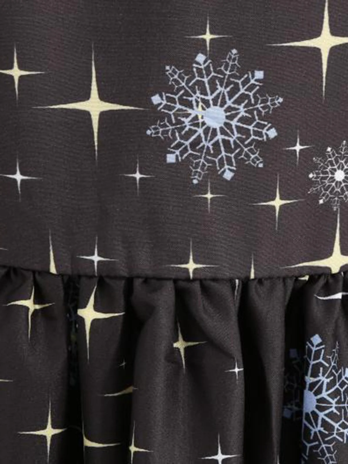 Black 1950s Santa Claus Lace Patchwork Dress - Image 6