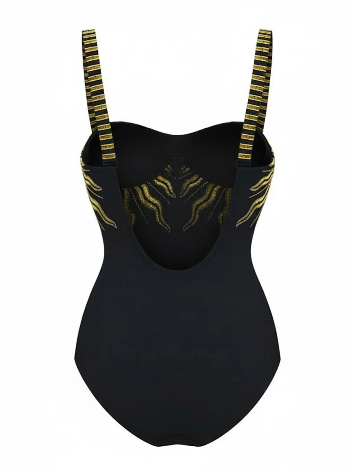 Black 1950s Sequined Sunflower Backless Swimsuit & Cover-Up - Image 4