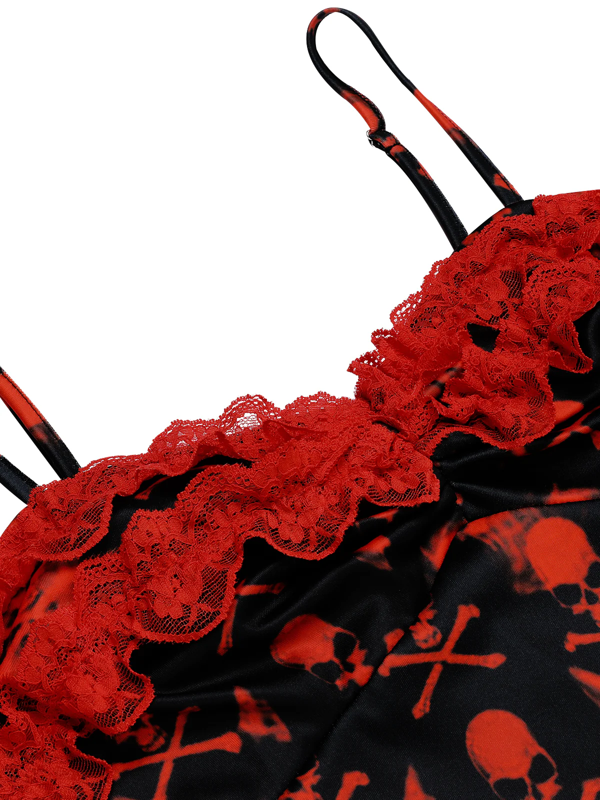 Black 1950s Skull Lace Strap Dress - Image 5