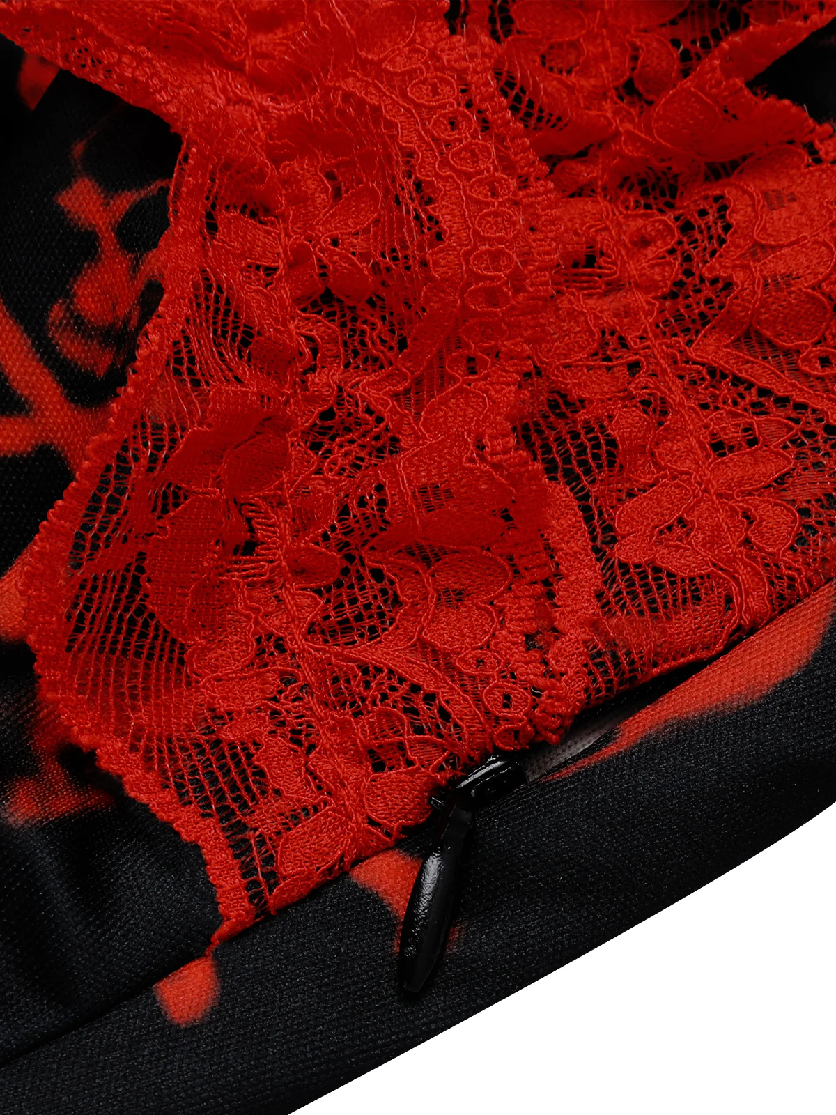 Black 1950s Skull Lace Strap Dress - Image 6
