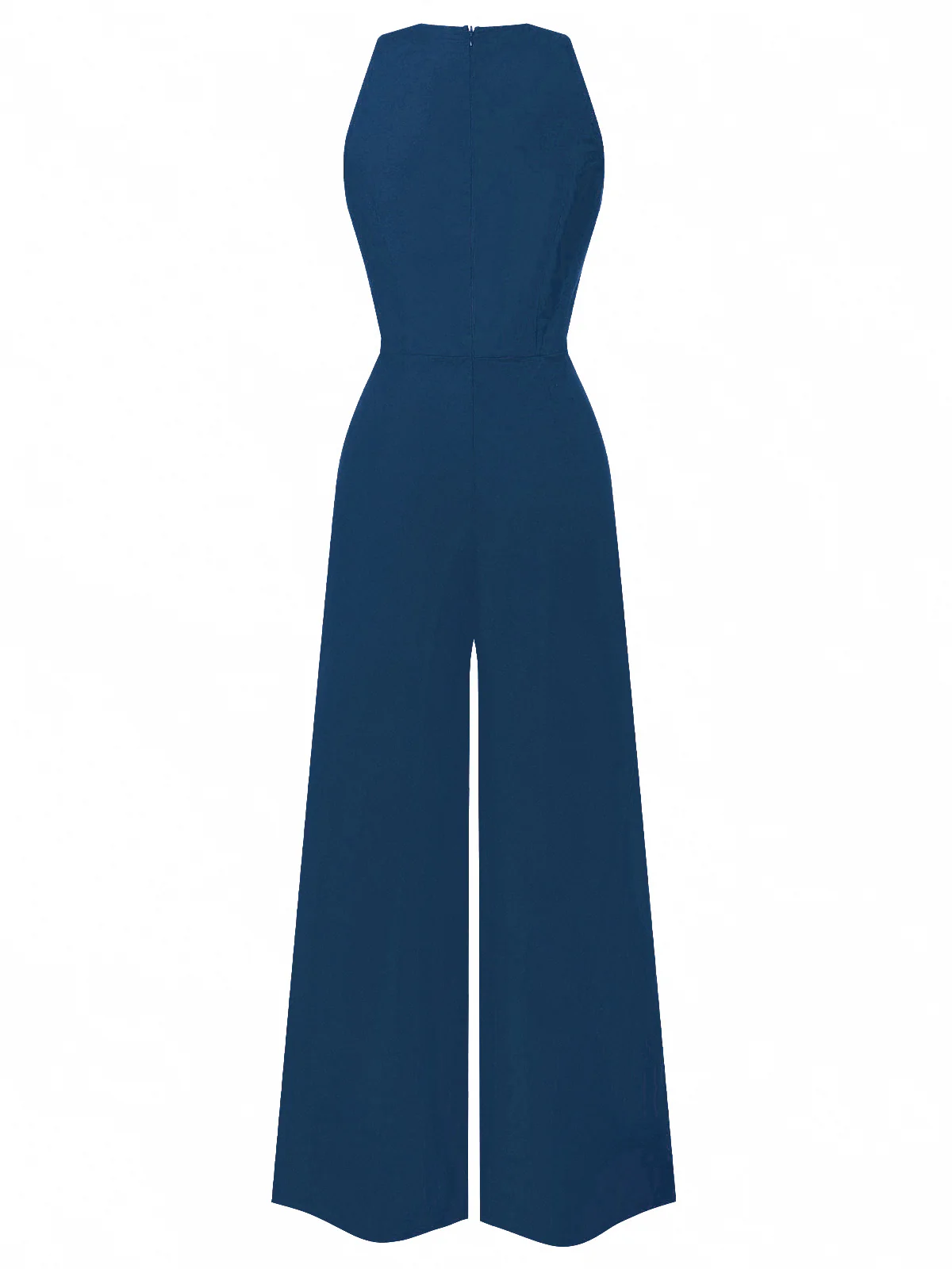 Black 1950s Sleeveless Buttoned Solid Jumpsuit - Image 13