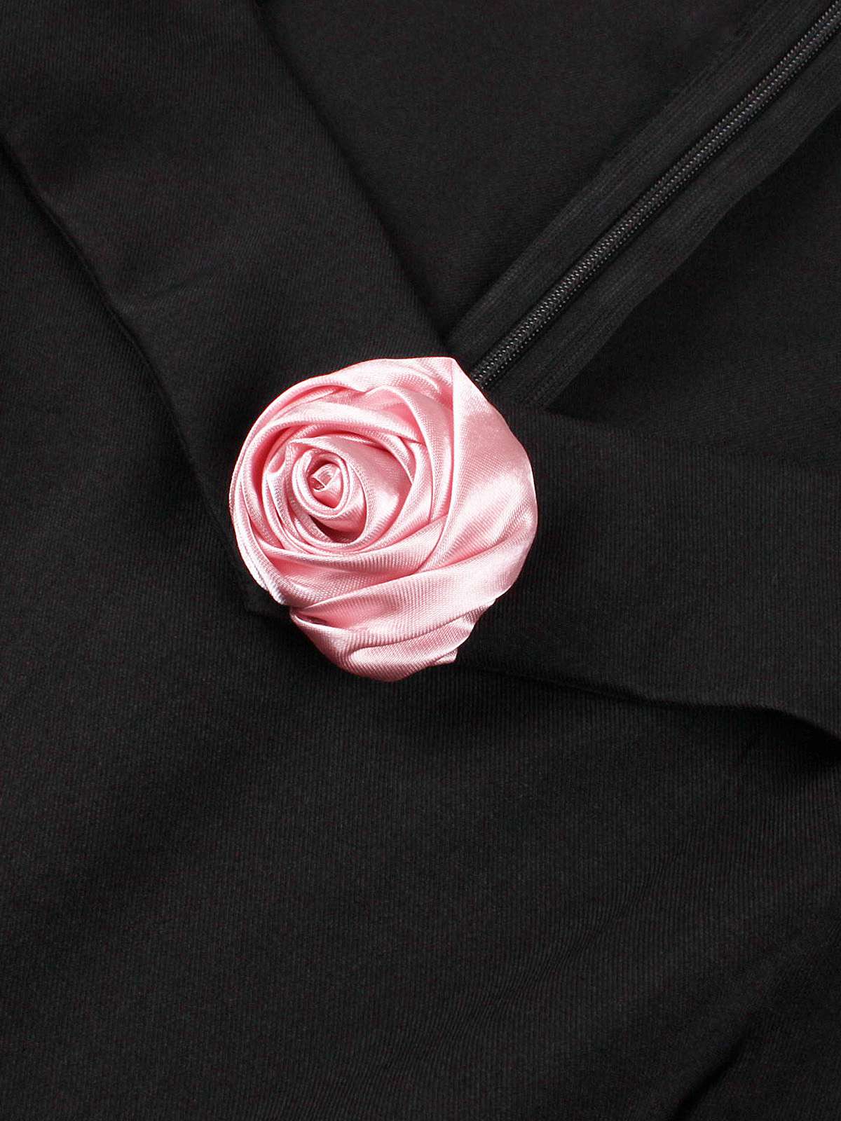 Black 1950s Solid 3D Rose Lapel Swing Dress - Image 5