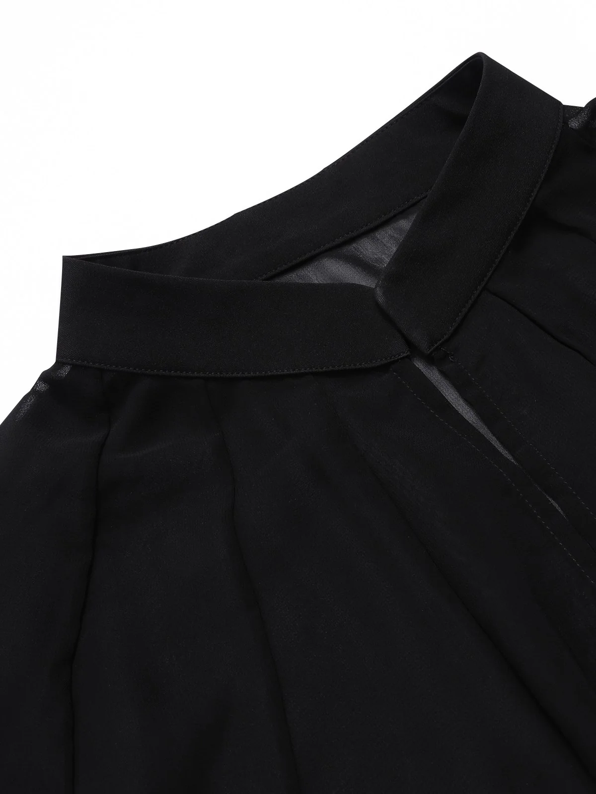 Black 1950s Solid Bat Wing Sheer Cape - Image 4