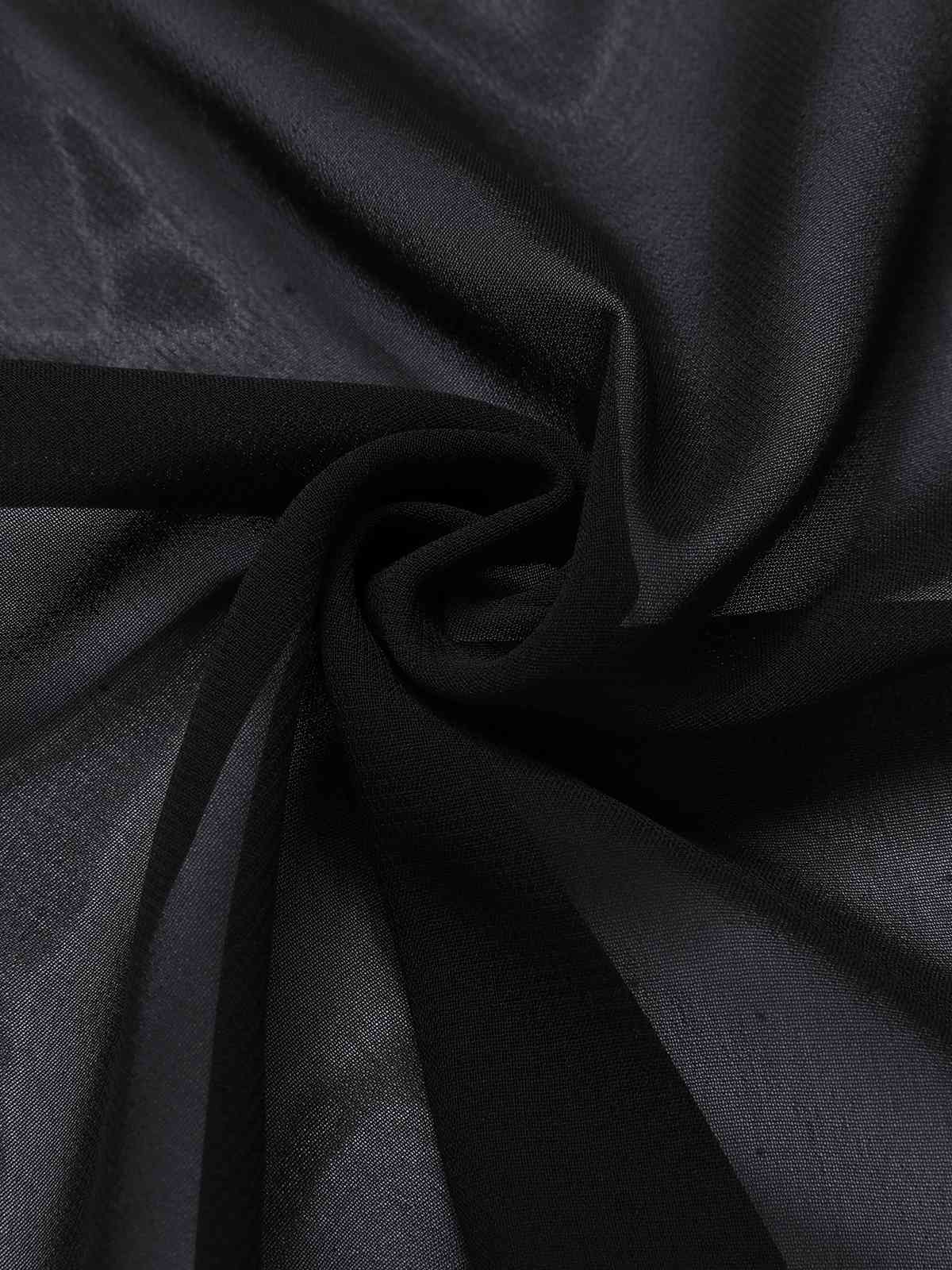 Black 1950s Solid Bat Wing Sheer Cape - Image 5