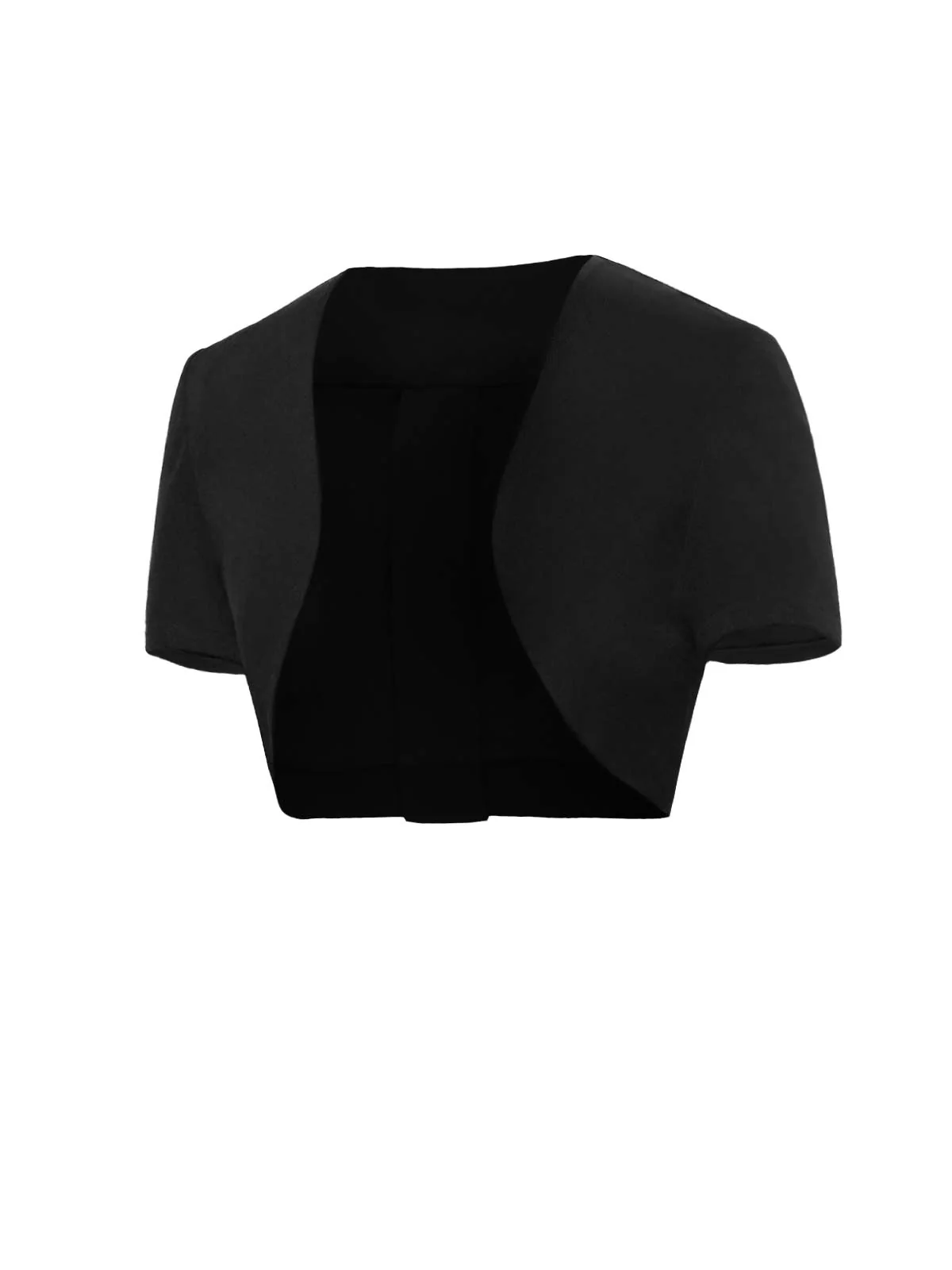 Black 1950s Solid Bow Short Jacket - Image 3