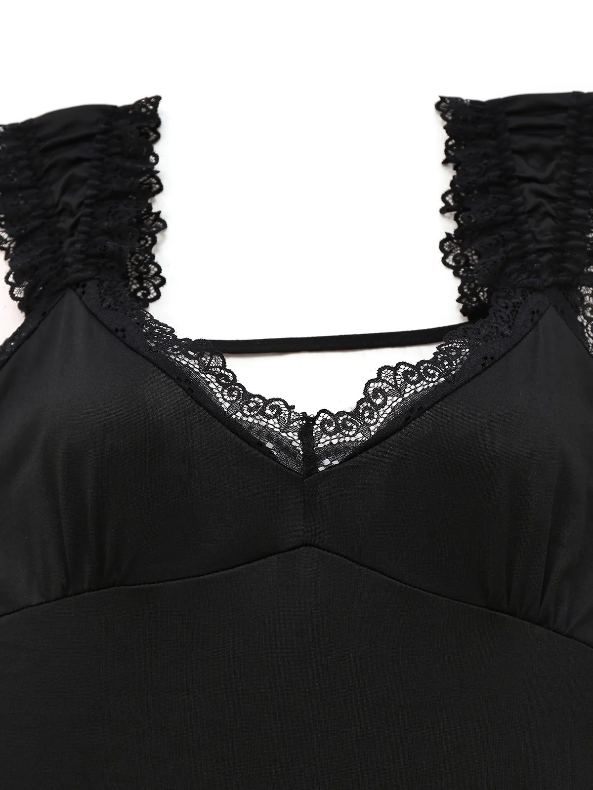 Black 1950s Solid Butterfly Backless Nightdress - Image 4