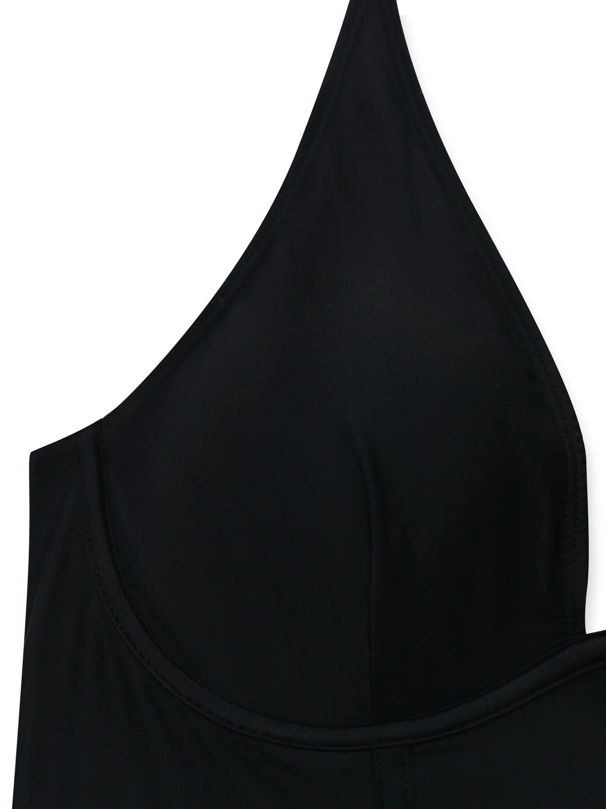 Black 1950s Solid Deep V Tummy Control One-Piece Swimsuit - Image 8