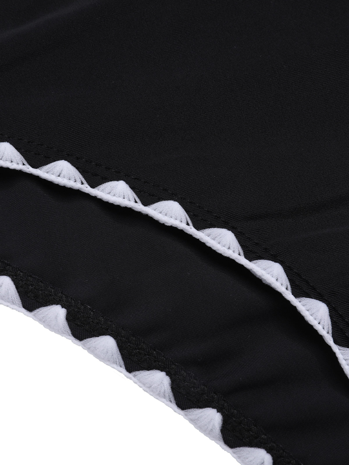 Black 1950s Solid Jagged Edge Swimsuit - Image 4