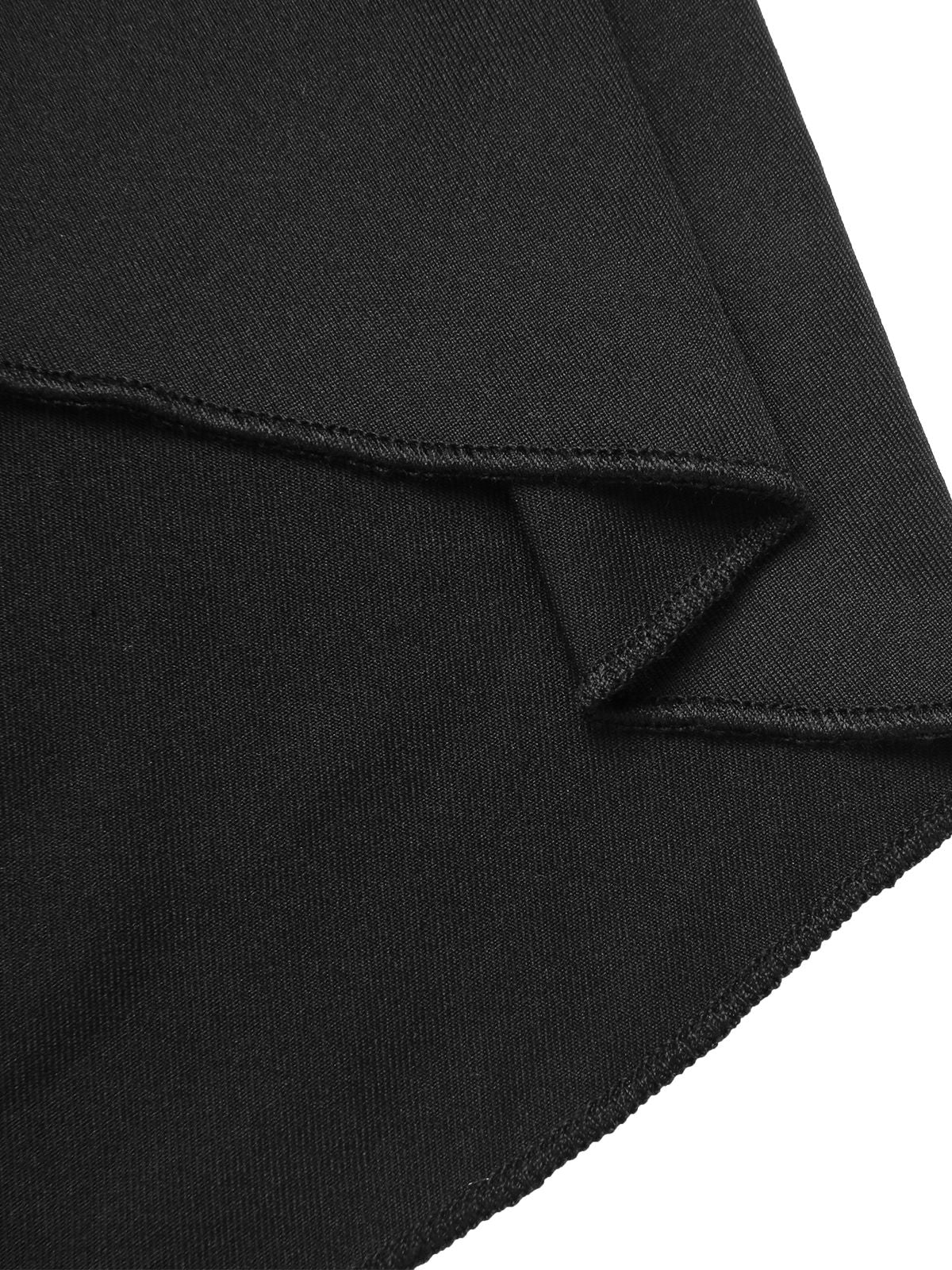 Black 1950s Solid Ruffle Off-Shoulder Romper - Image 7