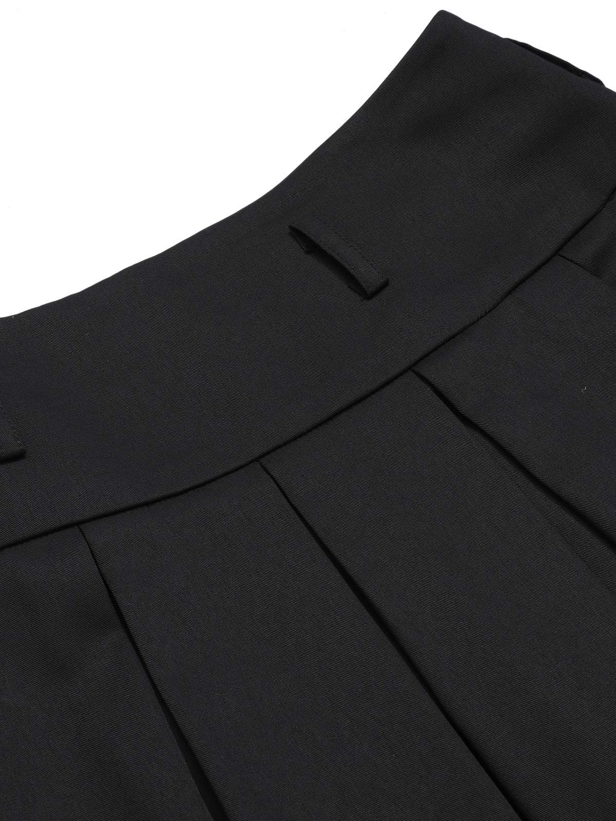 Black 1950s Solid Umbrella Skirt with Belt - Image 5
