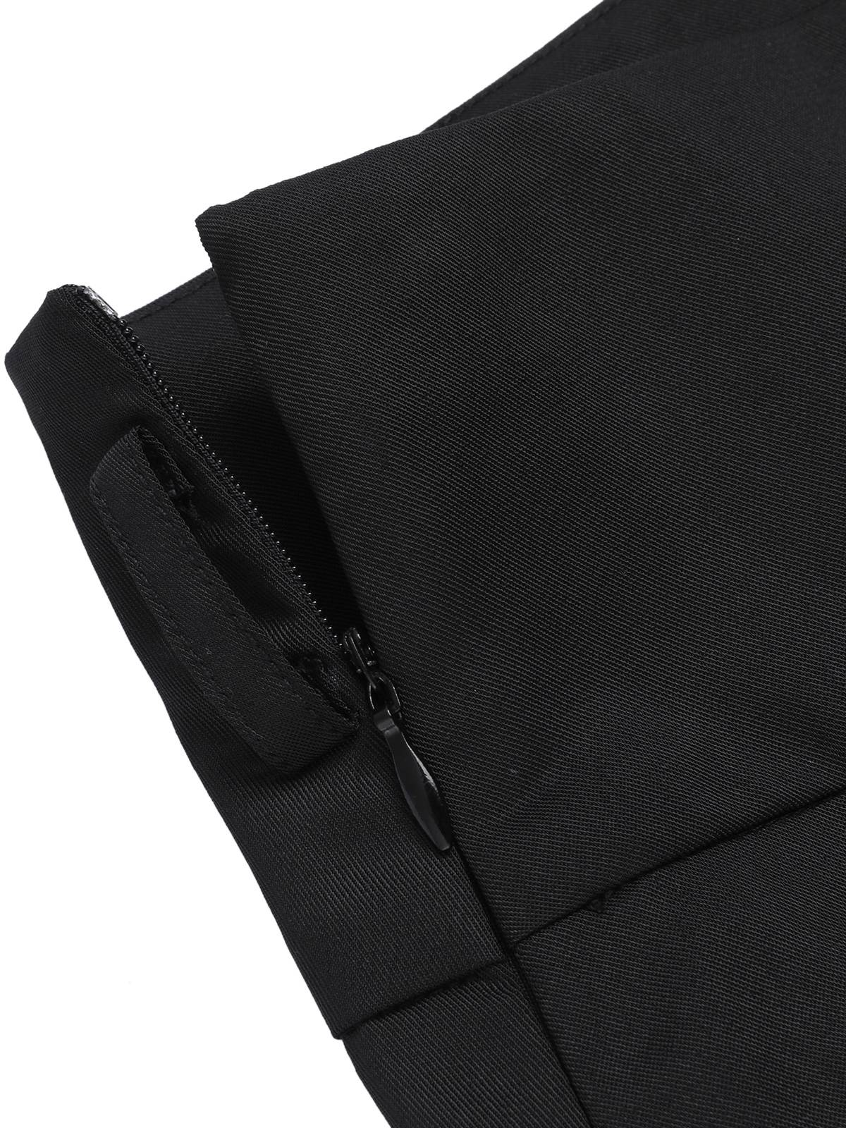 Black 1950s Solid Umbrella Skirt with Belt - Image 6