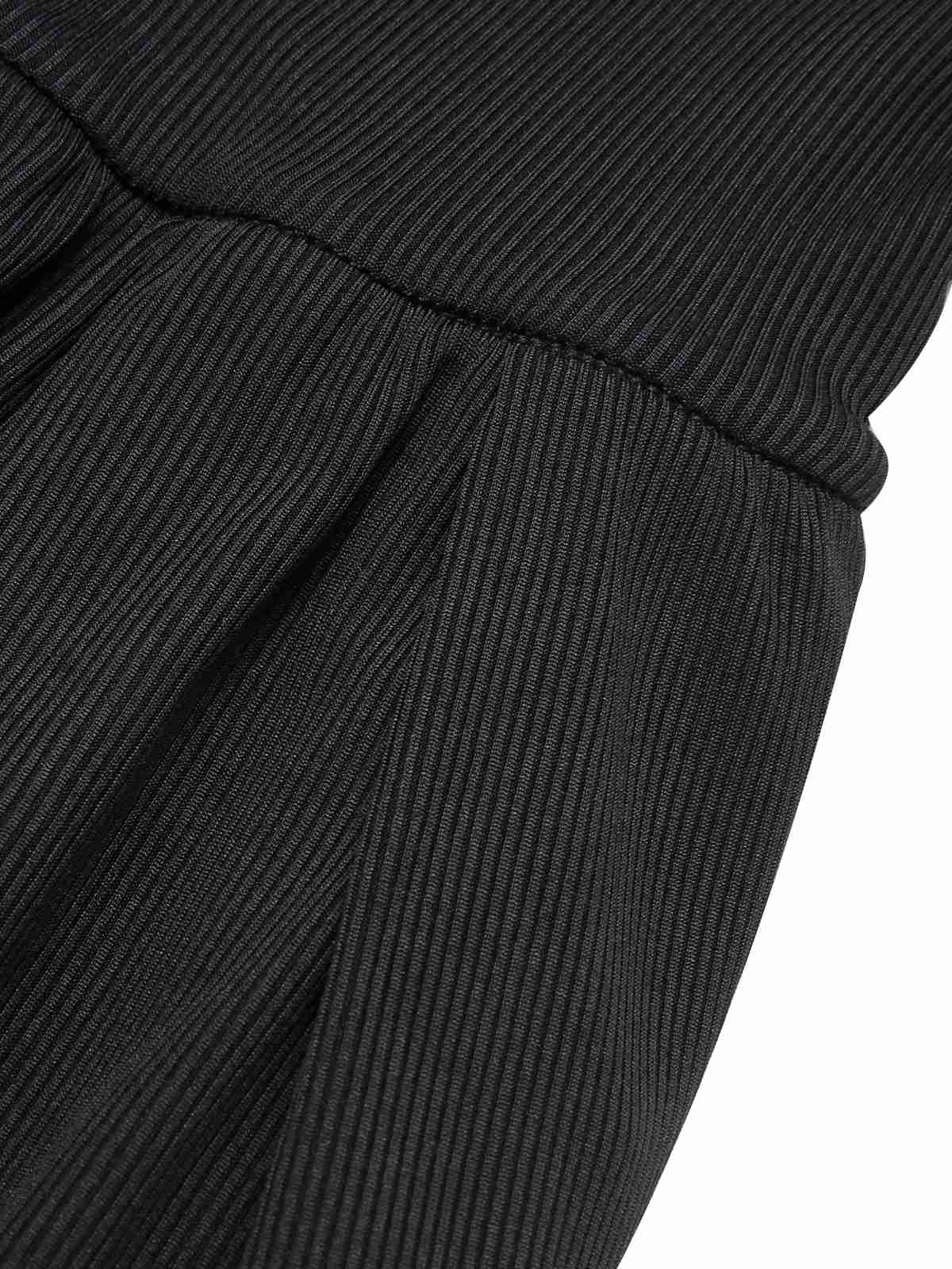 Black 1950s Solid V-Neck Spaghetti Straps Romper - Image 4