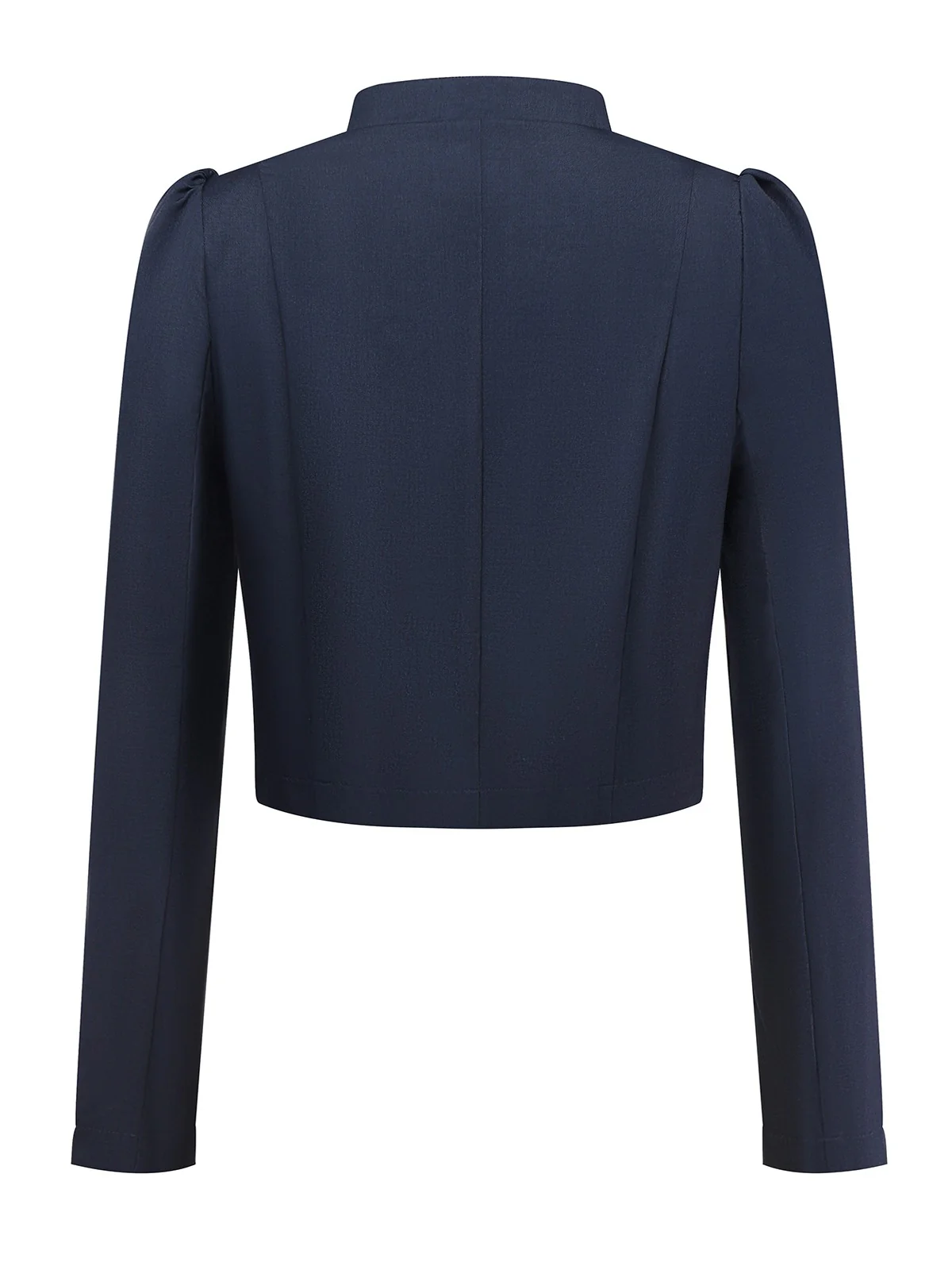 Black 1950s Stand Collar Long Sleeve Jacket - Image 2