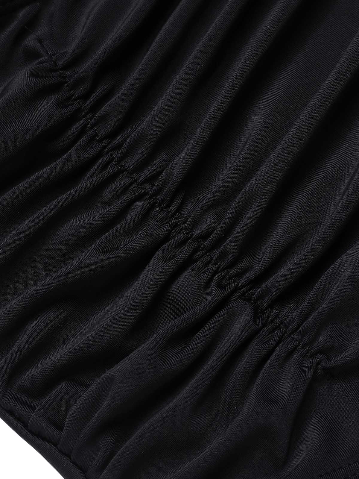Black 1950s Strap Hollow One-Piece Swimsuit - Image 4