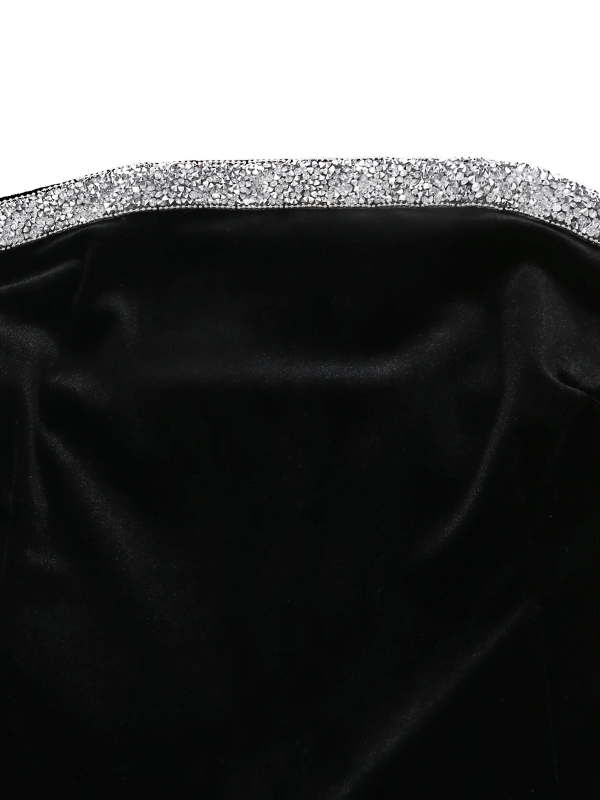 Black 1950s Strapless Velvet Rhinestone Patchwork Jumpsuit - Image 4