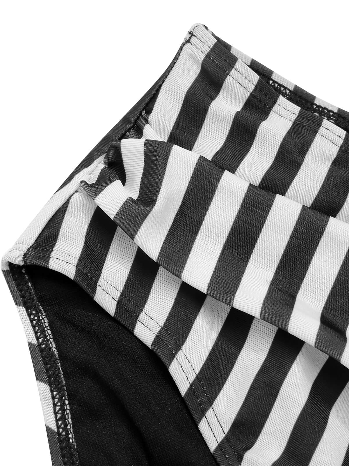 Black 1950s Striped Printed Separate Swimsuit - Image 7