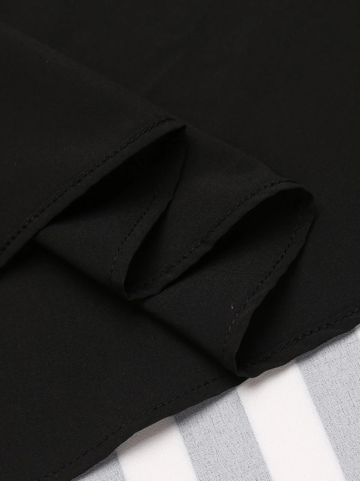 Black 1950s Stripes Lace Swing Dress - Image 7