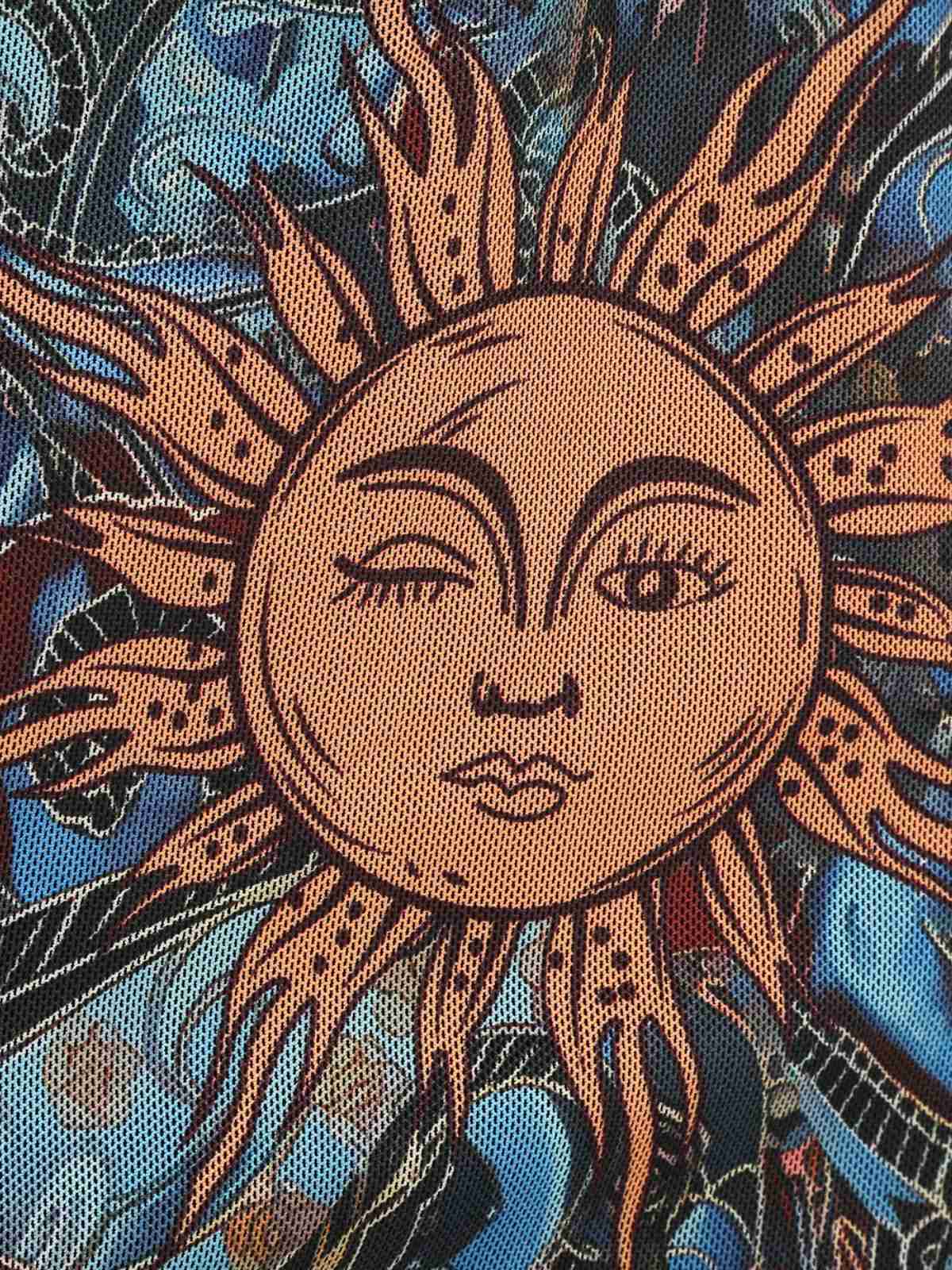 Black 1950s Sun Face Print Sleeveless A-line Dress - Image 4