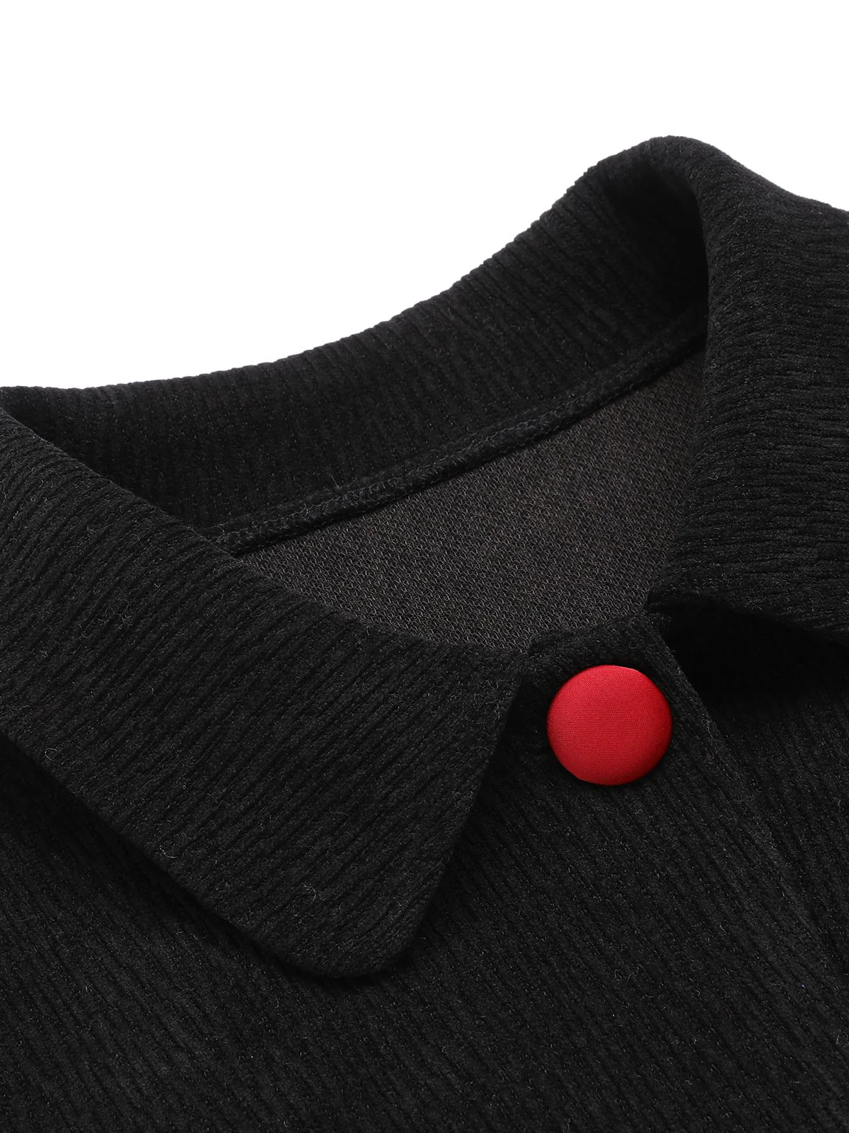Black 1950s Textured Knitted Crop Jacket - Image 5