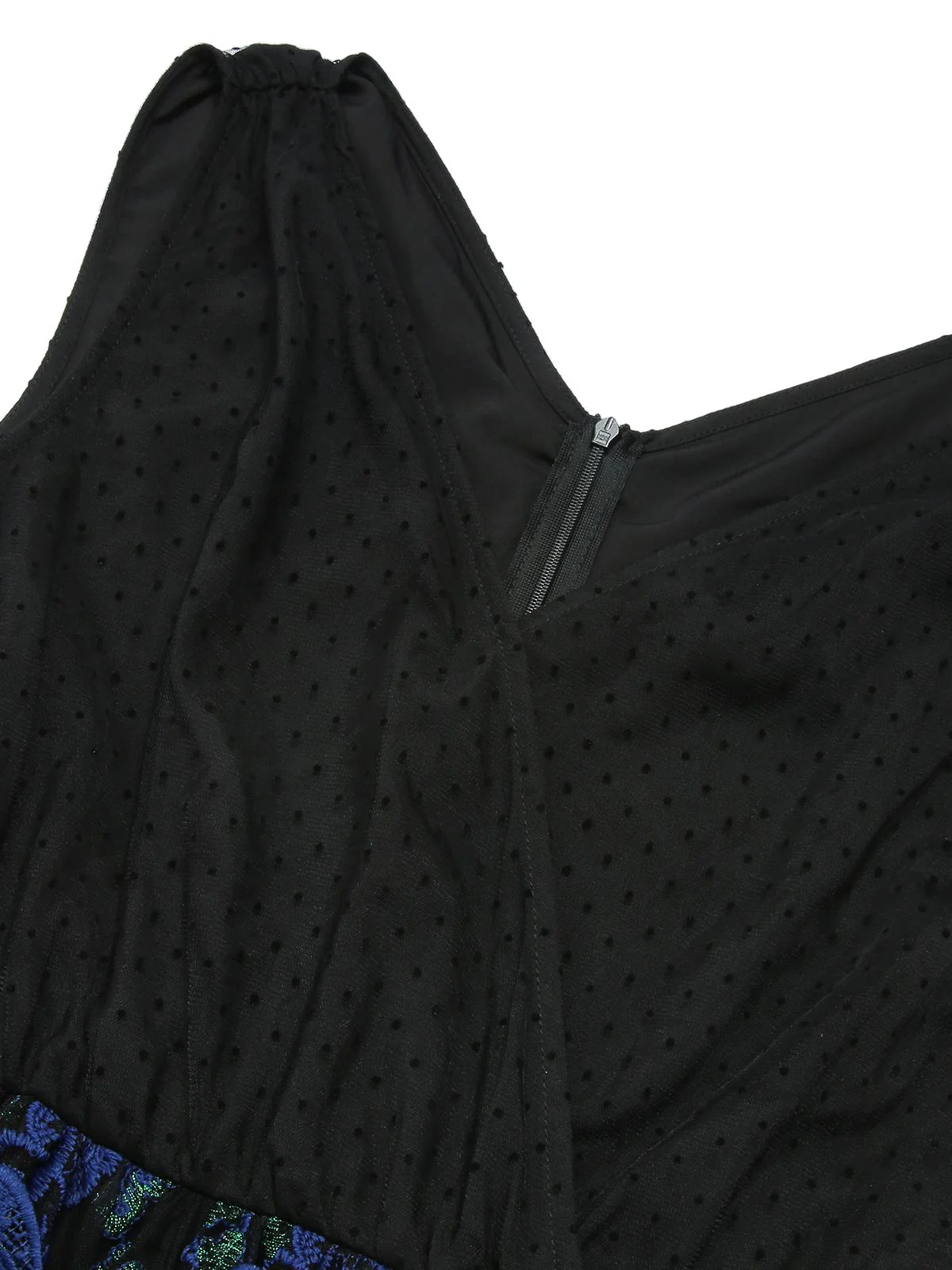 Black 1950s V-Neck 3D Butterfly Mesh Dress - Image 5