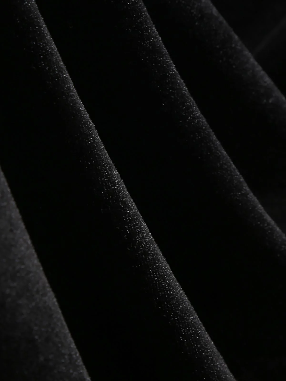 Black 1950s Velvet  Knitted Collar Pearl Button Dress - Image 10