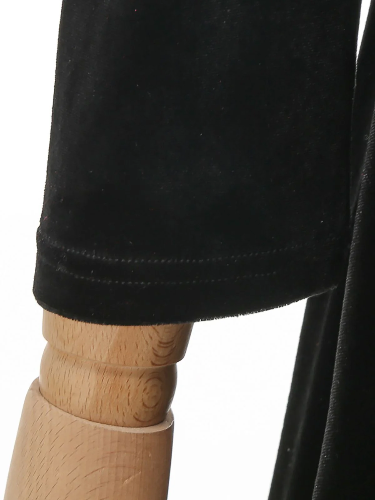 Black 1950s Velvet  Knitted Collar Pearl Button Dress - Image 7