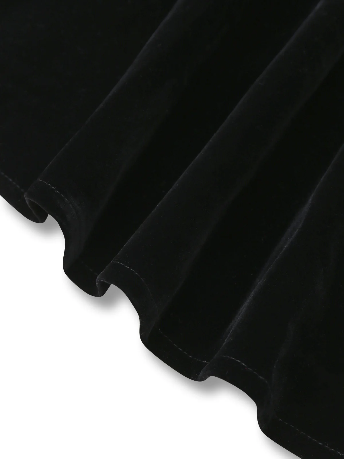 Black 1950s Velvet Stand Collar Dress - Image 4